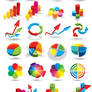 Color Chart Icons vector graphics