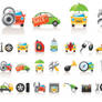 vector car icons collections