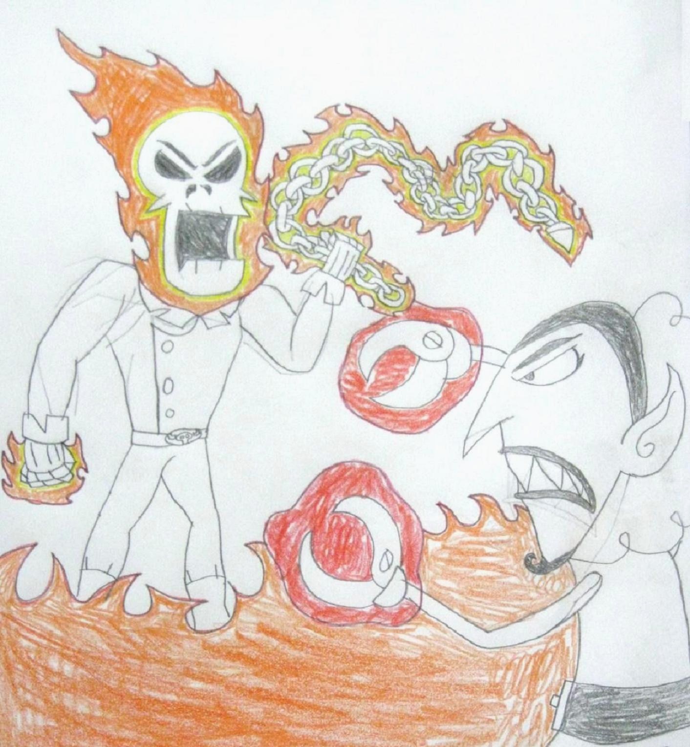 Ghost Rider vs Him, Rough Sketch