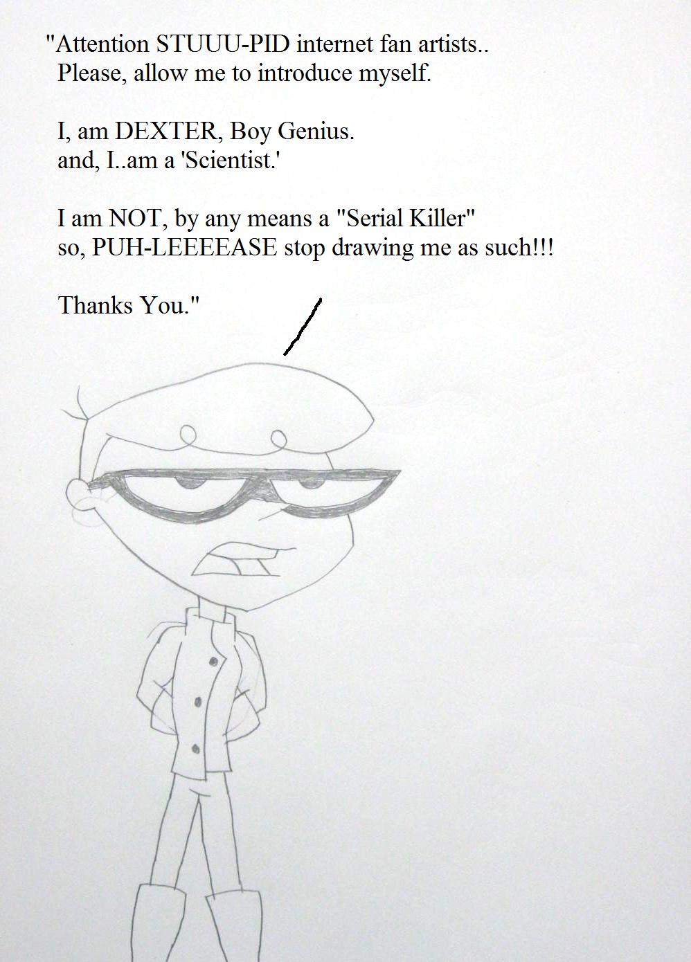 Dexter's Message to DeviantArt, Lineart