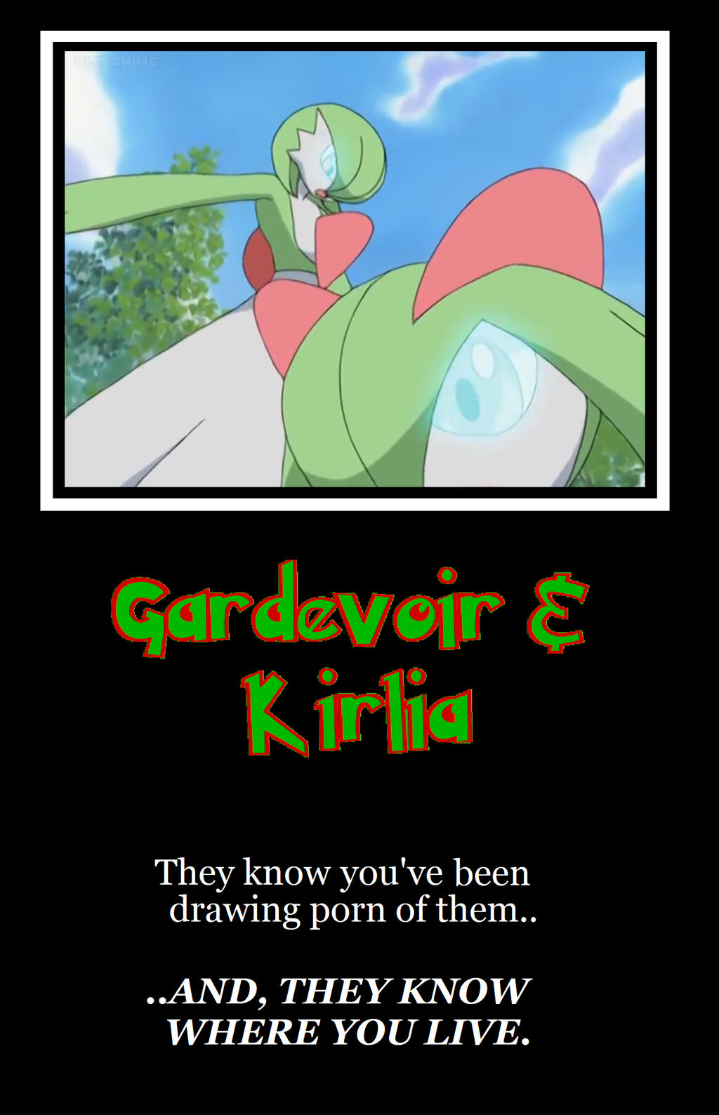 Full-body gardevoir in the snow