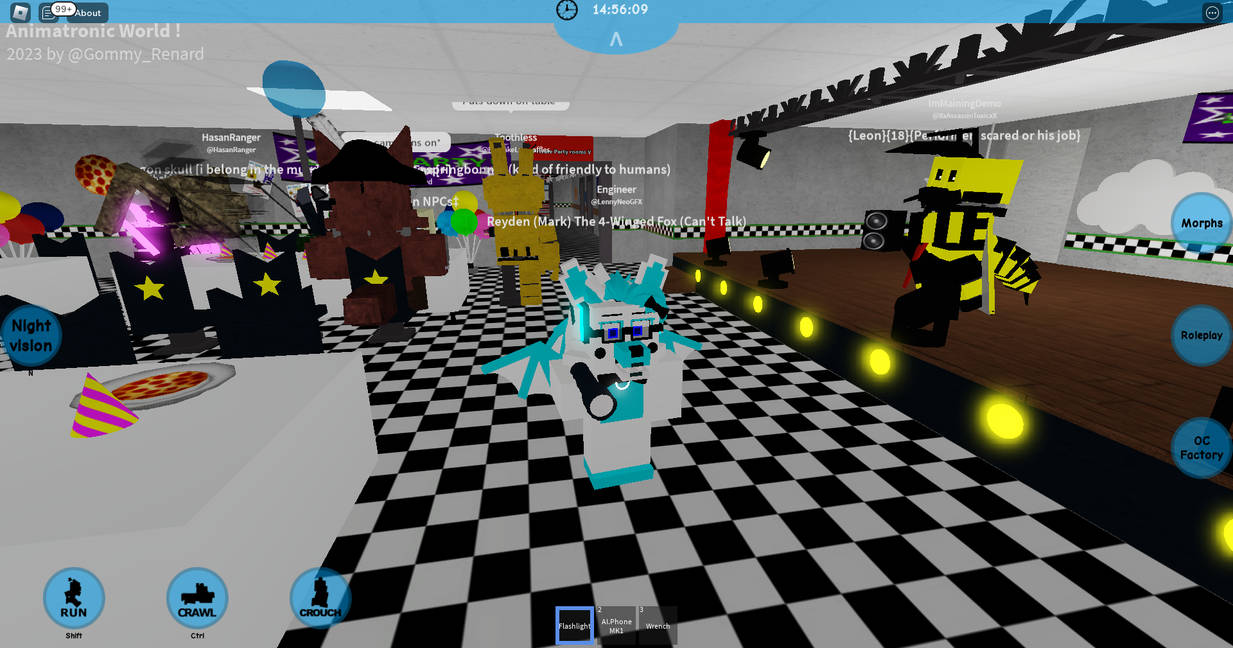 Fnaf Rp My FNAF SFM OC is in Roblox Animatronic World by SilentPartner12 on ...