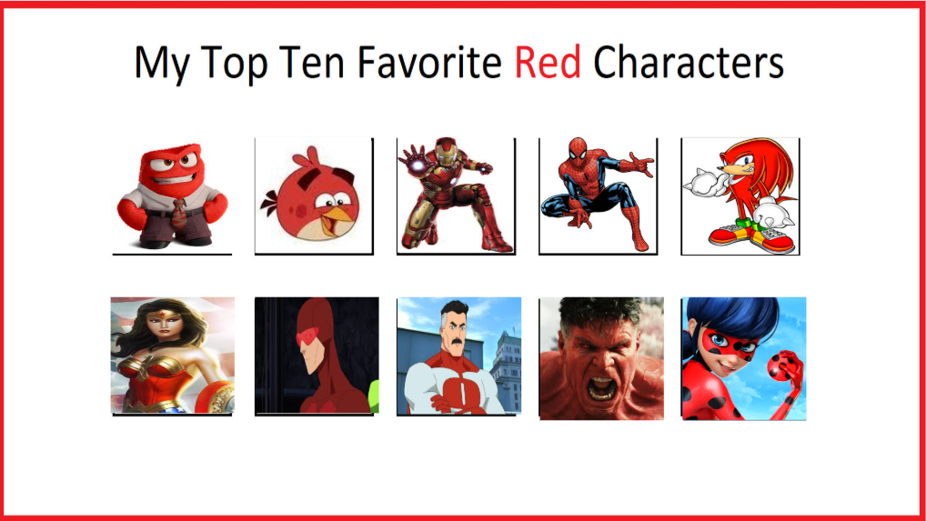 Fast Red Characters my top ten favorite red characters by frostrobloxfnf46 on DeviantArt