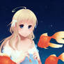 A girl with fishies.