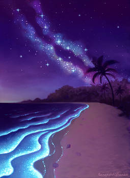 Bioluminescent beach.