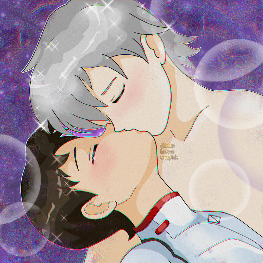 Kaworu And Shinji Kiss By Bluebrownandpink On DeviantArt kaworu-and-shinji-kiss-by-bluebrownandpink-on-deviantart