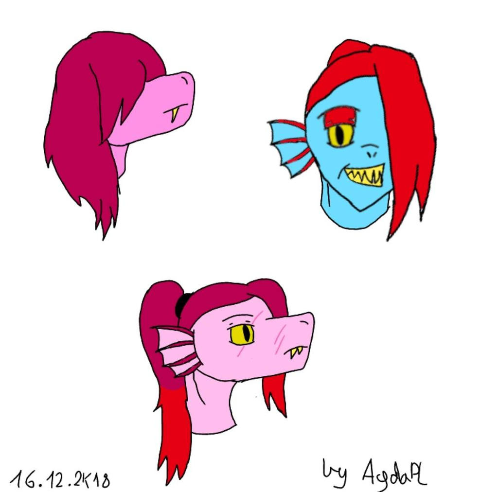 Susie, Undyne and Susdyne by AgdaPL on DeviantArt