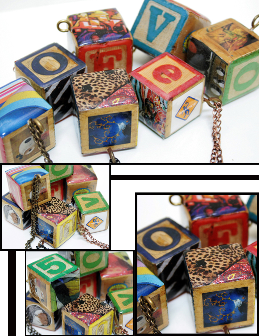 Letter Block Pendants