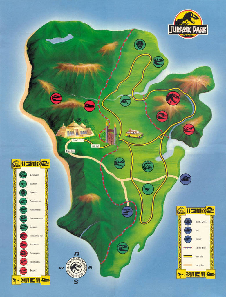 Jurassic Park Isla Nublar Map by WillDinoMaster55 on DeviantArt