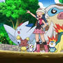 Dawn and her Pokemon