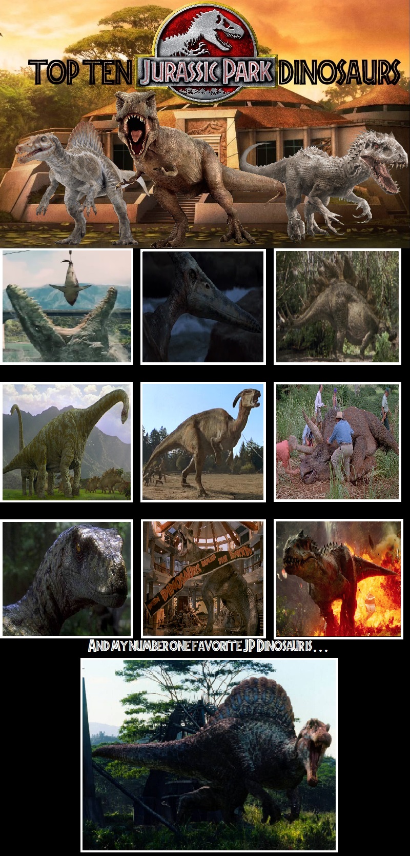 My Top 10 Jurassic Park Dinosaurs