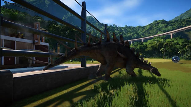 Kentrosaurus Breaking Fence (JW: Evolution)