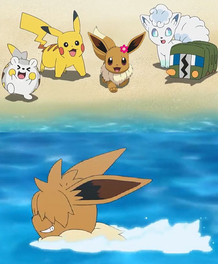 Pokemon Quest: Watching the Shaggy Eevee Swimming by WillDinoMaster55 on  DeviantArt