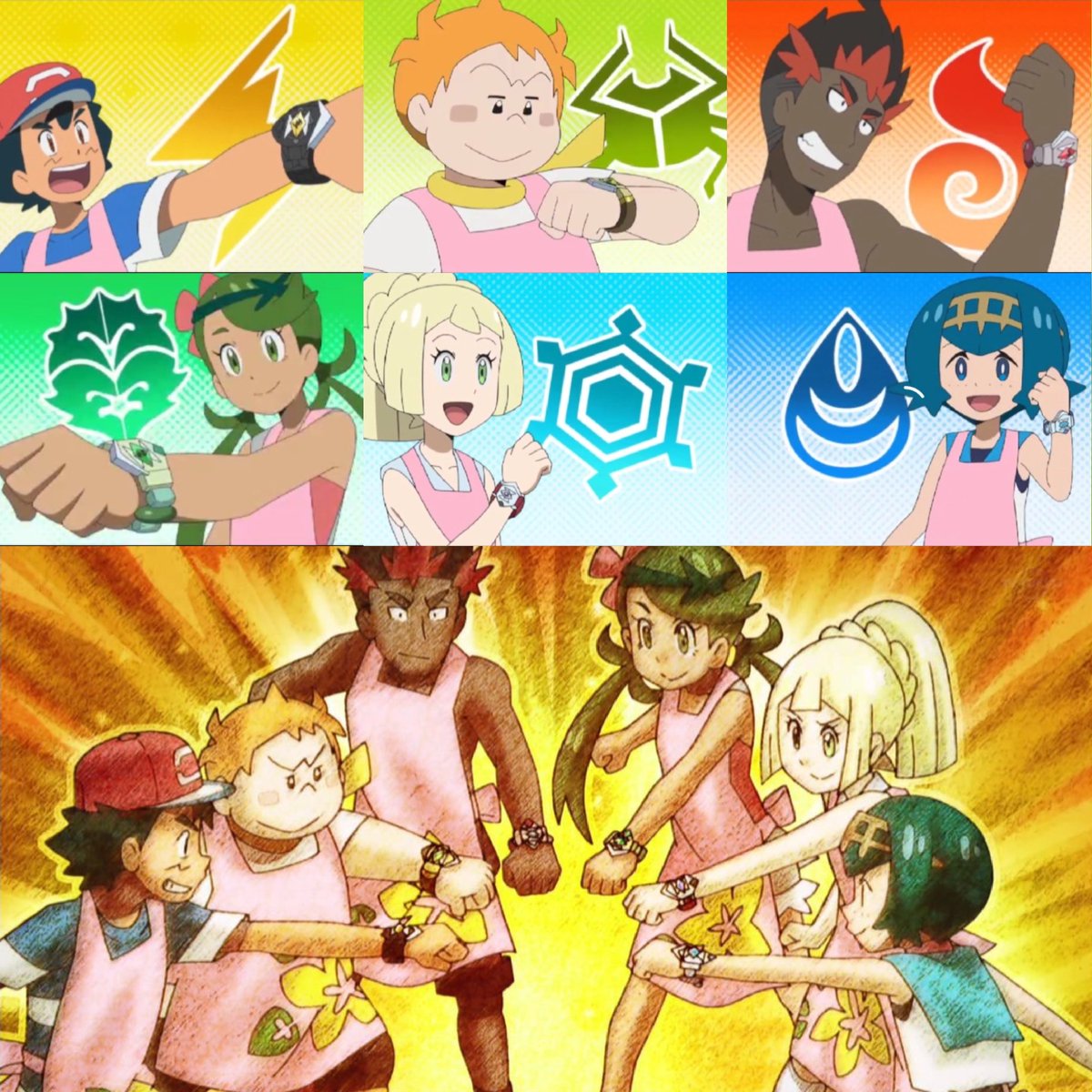 The Alola Gang With Z-Rings And Z-Crystals By Willdinomaster55 On Deviantart