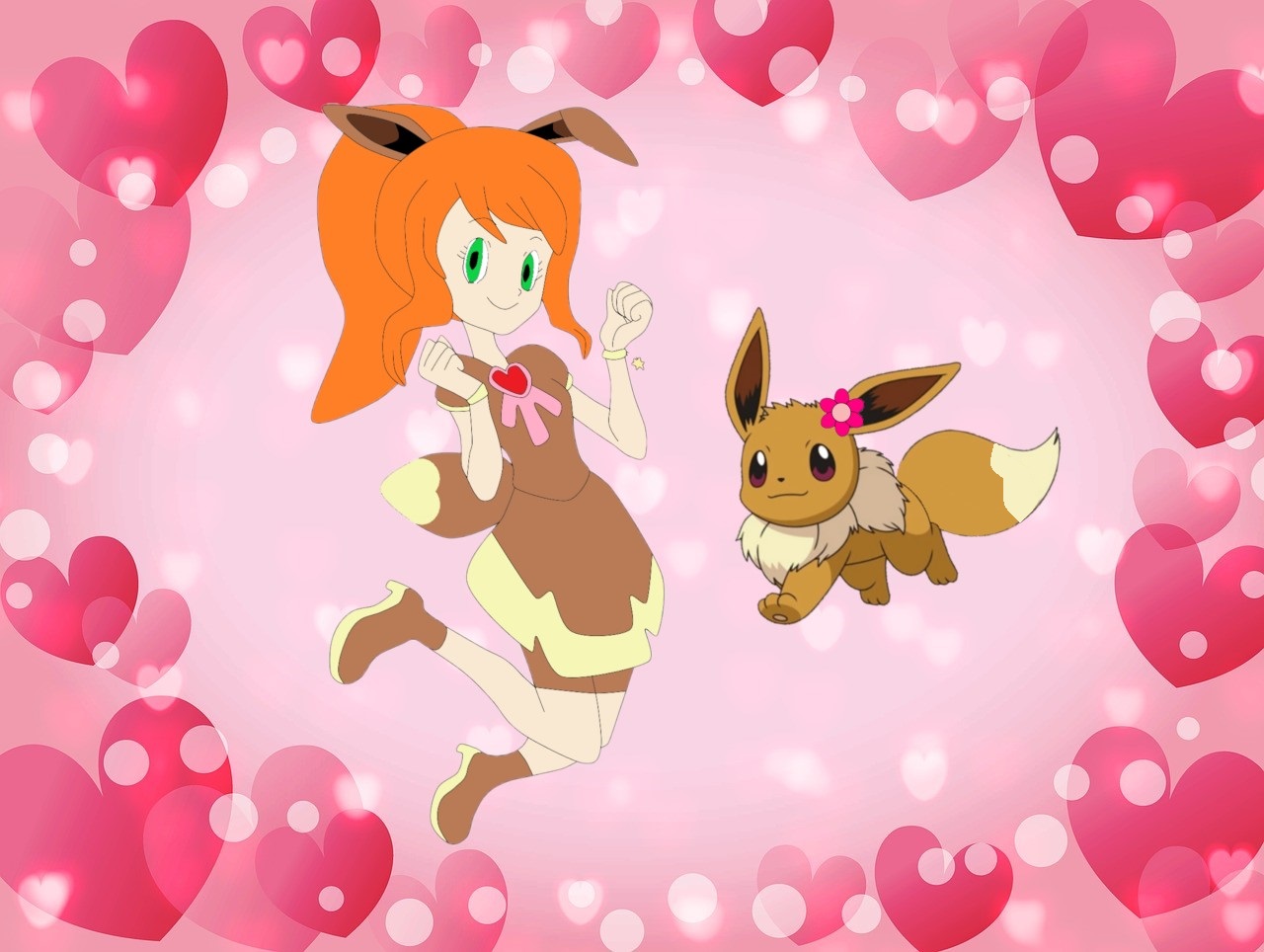 Pokemon Quest: Two Girls and their Eevees by WillDinoMaster55 on DeviantArt