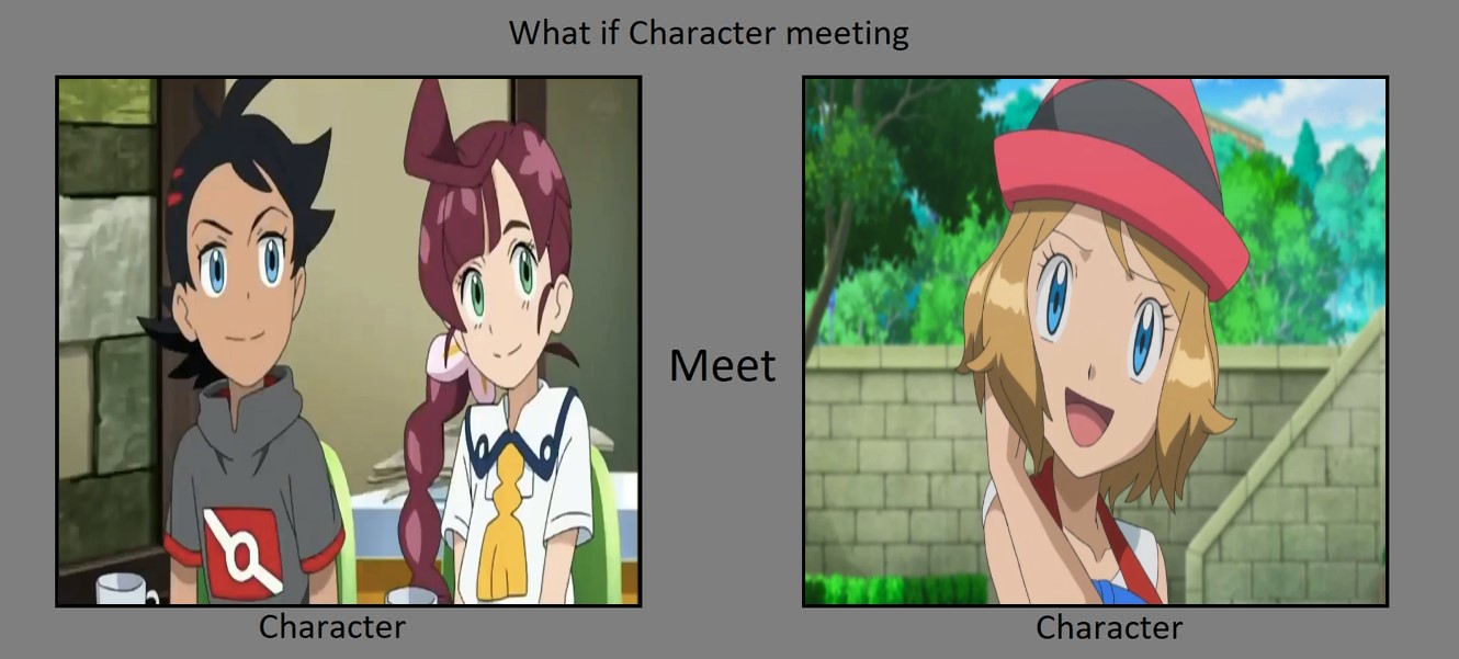 pix Pokemon Journeys Ash Meets Serena what if goh and chloe meets serena by