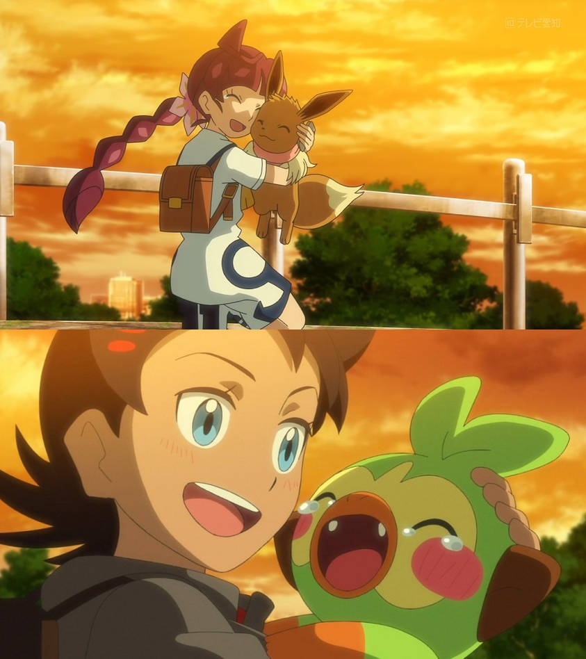 Chloe and Goh reunited with Eevee and Grookey by WillDinoMaster55 on ...