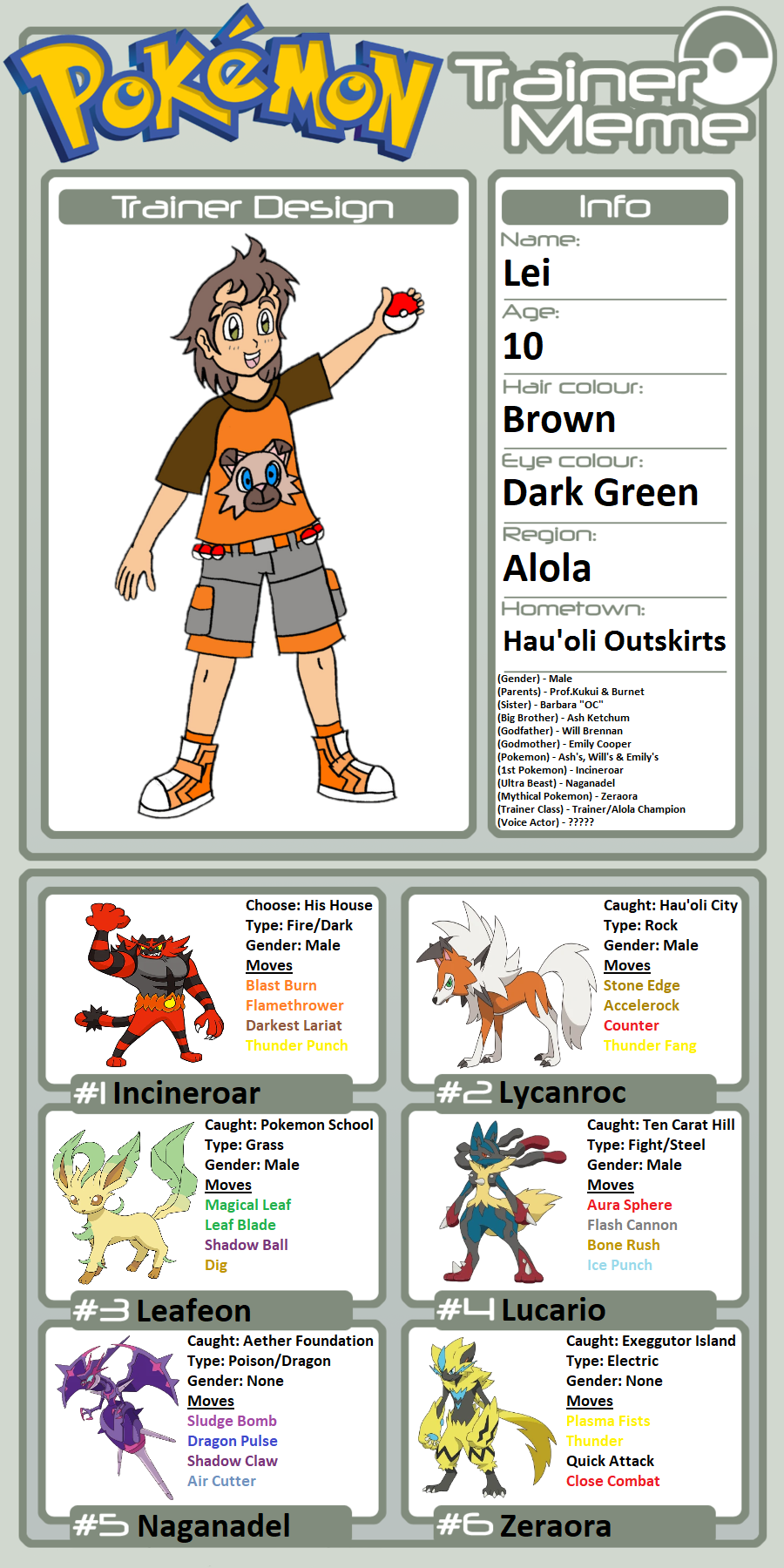 Trainer Profile: Lei by WillDinoMaster55 on DeviantArt