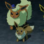 Eevee with Flareon and Jolteon