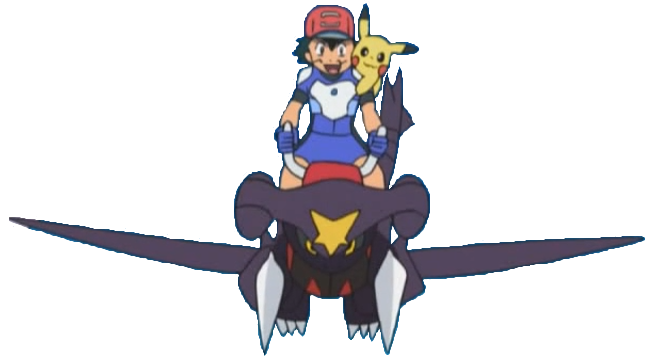 Ash and Pikachu rides on Garchomp (Render) by WillDinoMaster55 on ...