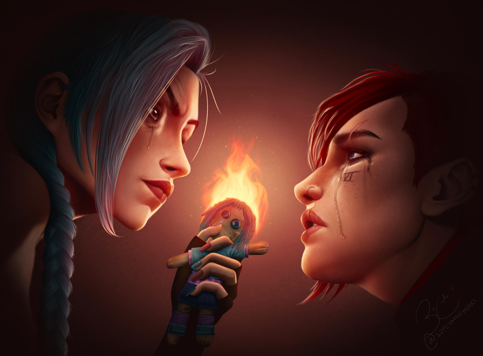 Jinx Protection Vi and Jinx (Arcane) by supermanworks on DeviantArt