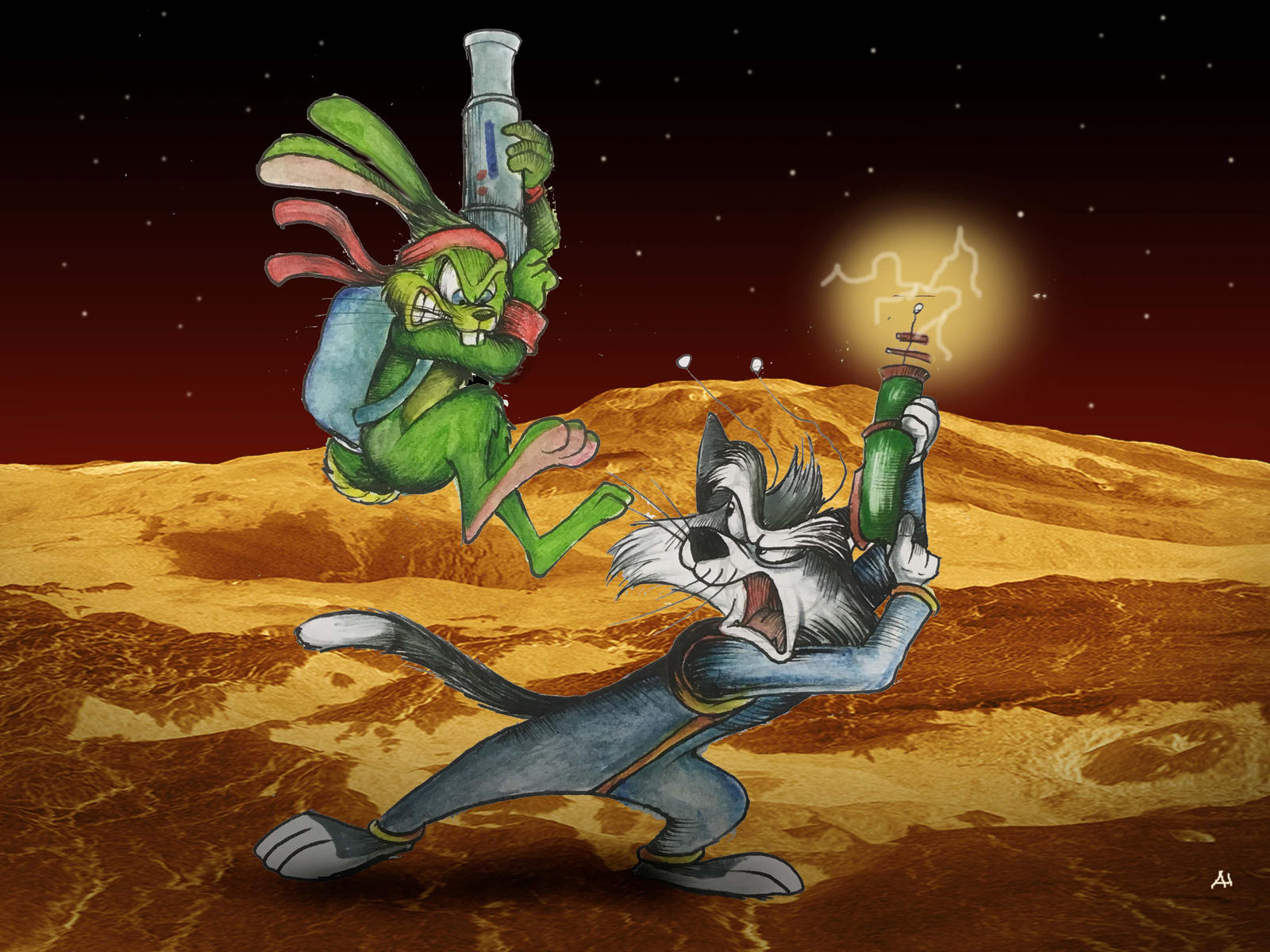 Cat Rabbit Maxjax Jazz Jack Rabbit vs Space cats by AnthonyDisneyArtist on DeviantArt