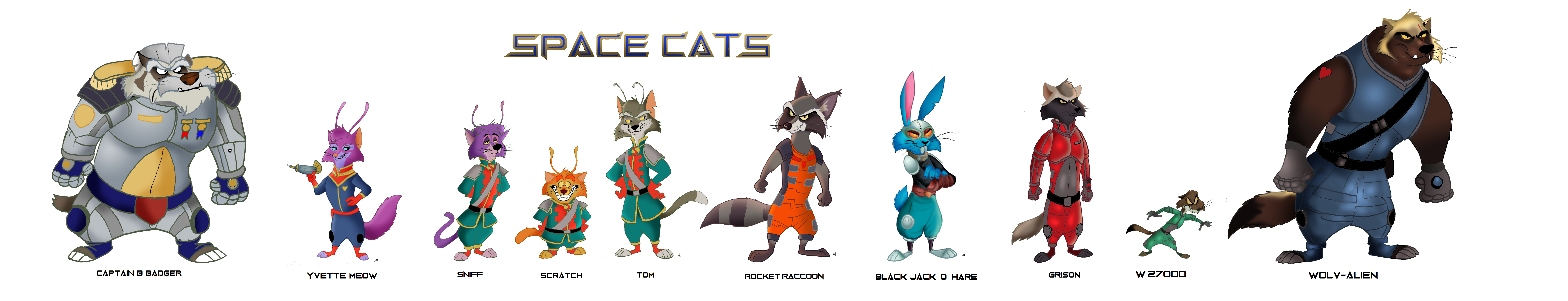 Space Cats size Characters by FairytalesArtist on DeviantArt