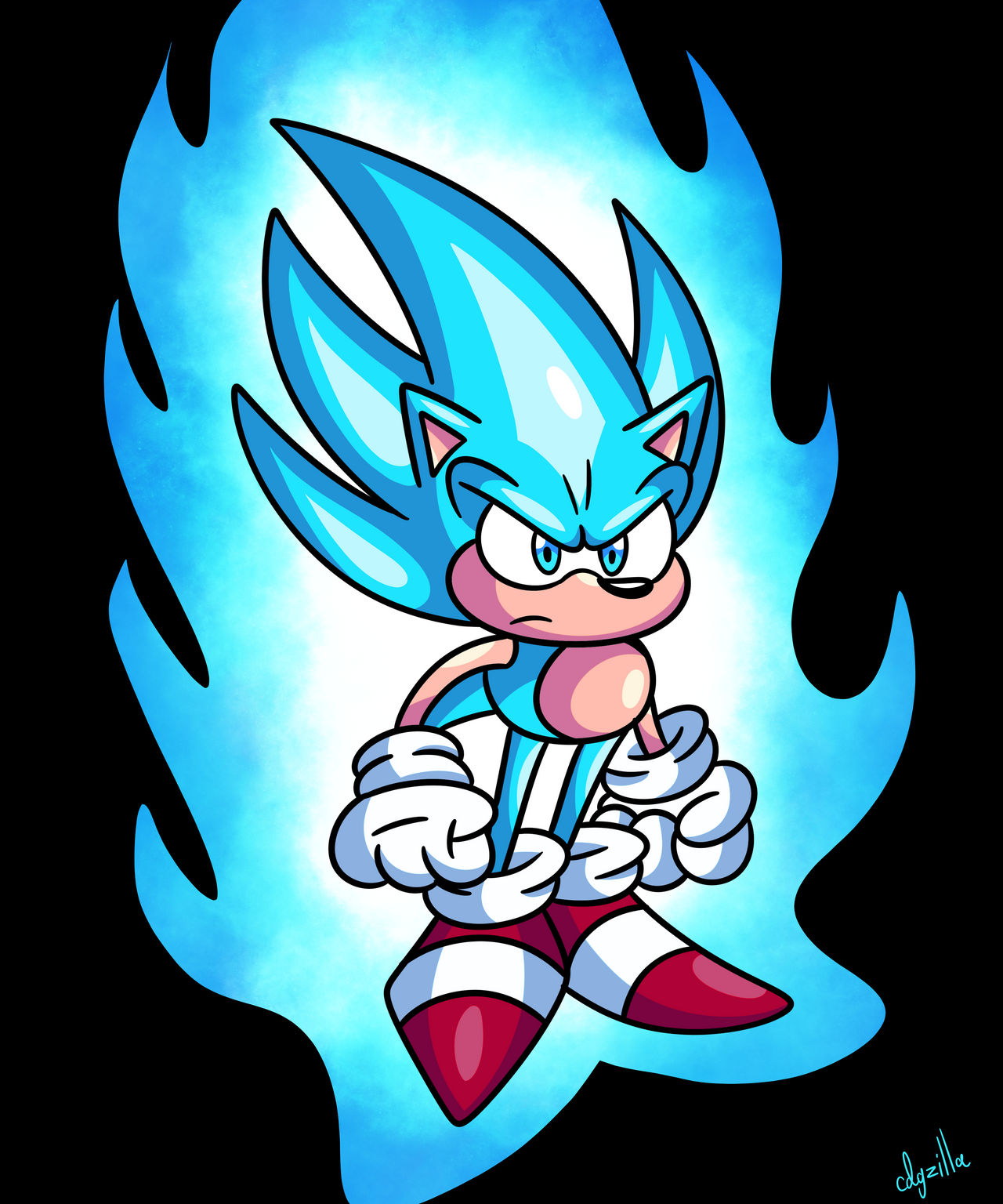 SUPER SONIC GOD (BLUE) by SarkenTheHedgehog on DeviantArt