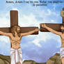 Lord Jesus on the cross, giving mercy