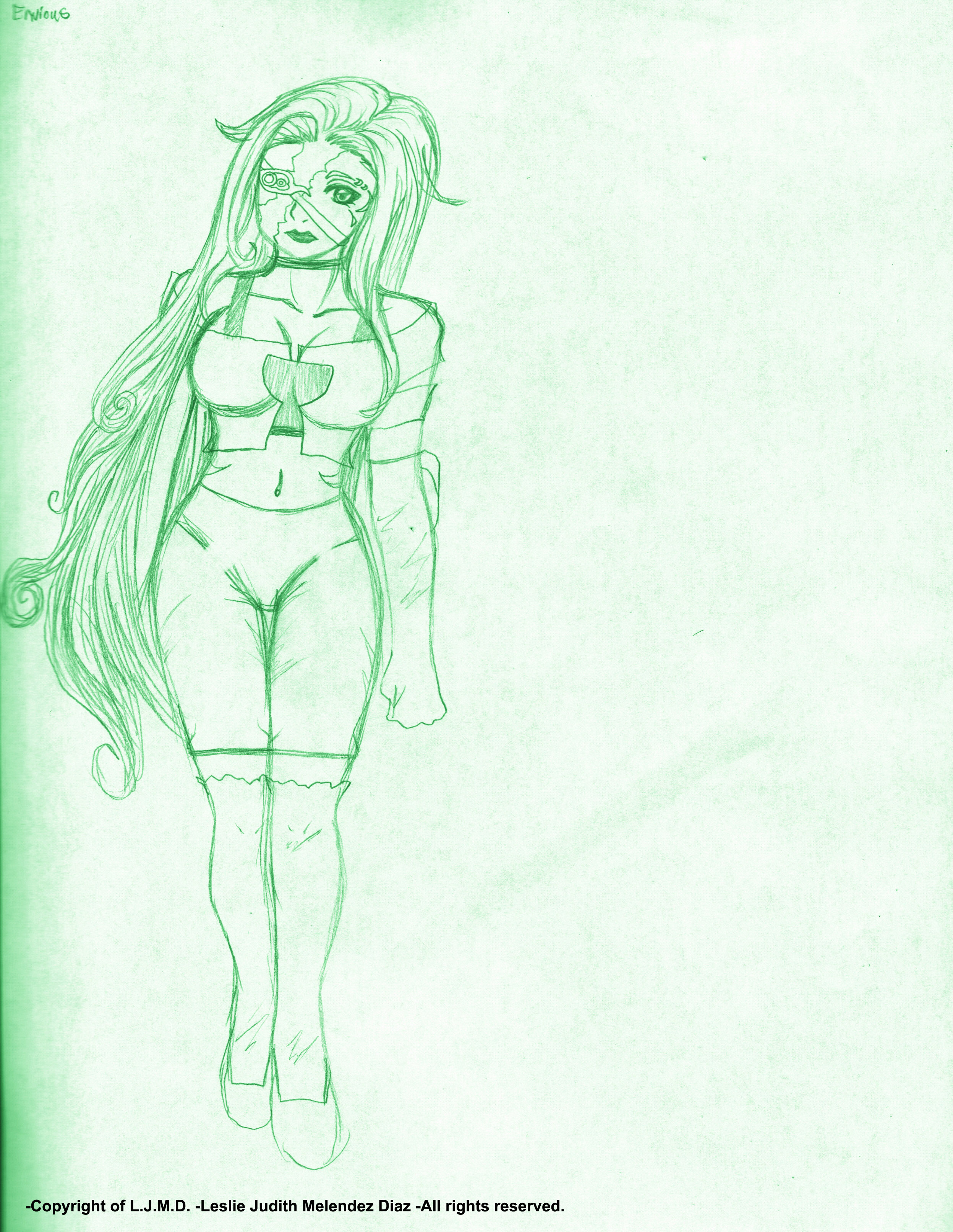 -Envious Green Sepia Sketch.