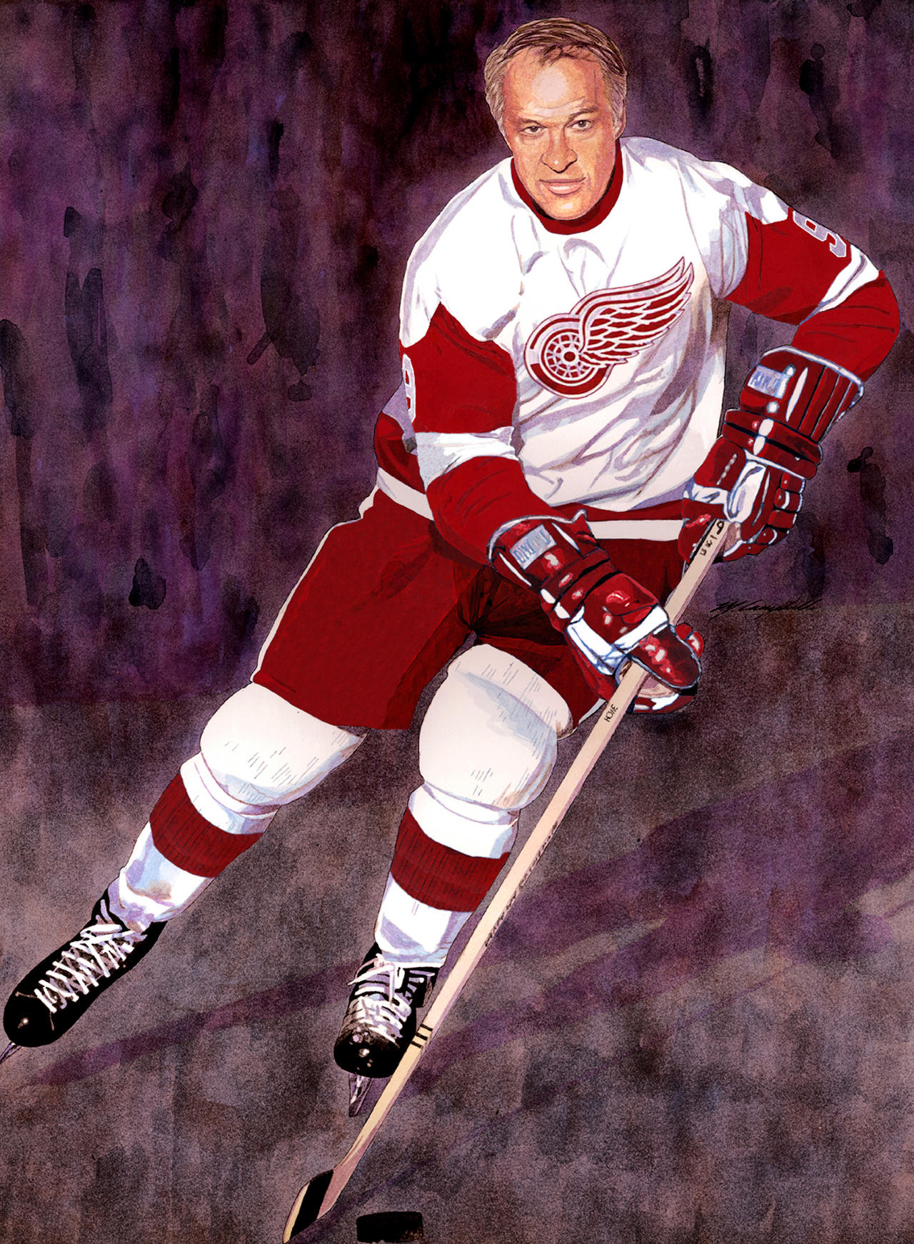 American Needle Gordie Howe Mr. Hockey Red Wings Rover Shirt Large