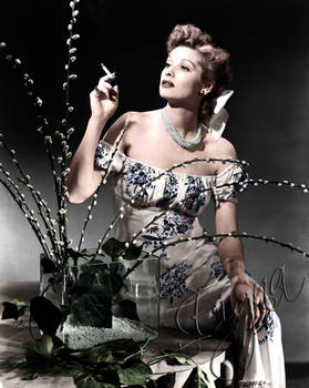 Lucy smoking cigarette