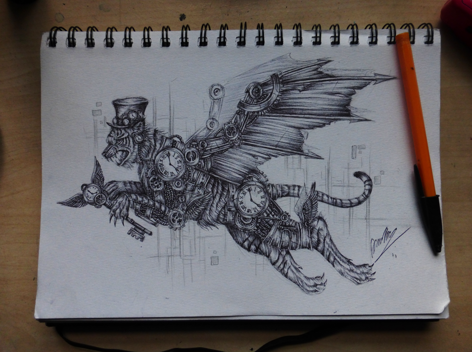 Steampunk tiger design