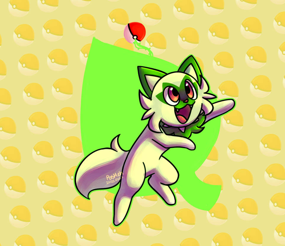 Sprigatito fanart w by 323Meh323 on DeviantArt