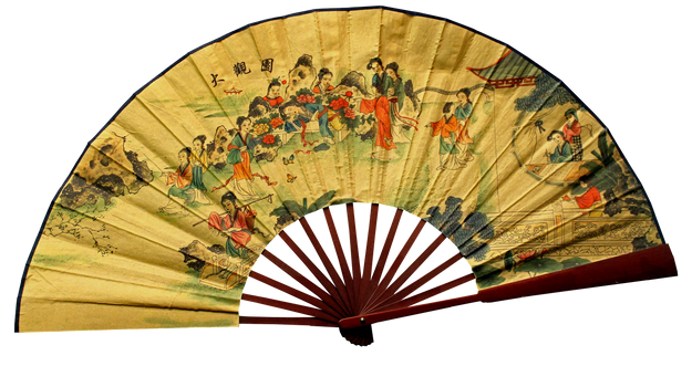 hand painted paper fan