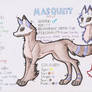 Wolf OC: Masquett (Reference sheet)