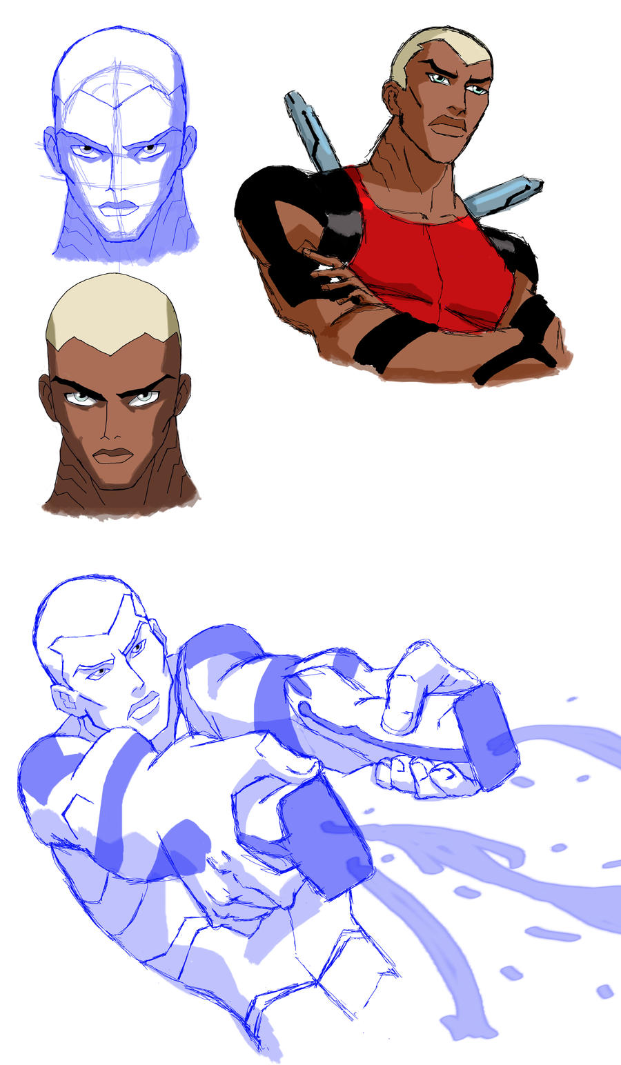 Kaldur'ahm/ Aqualad of Young Justice sketches 2