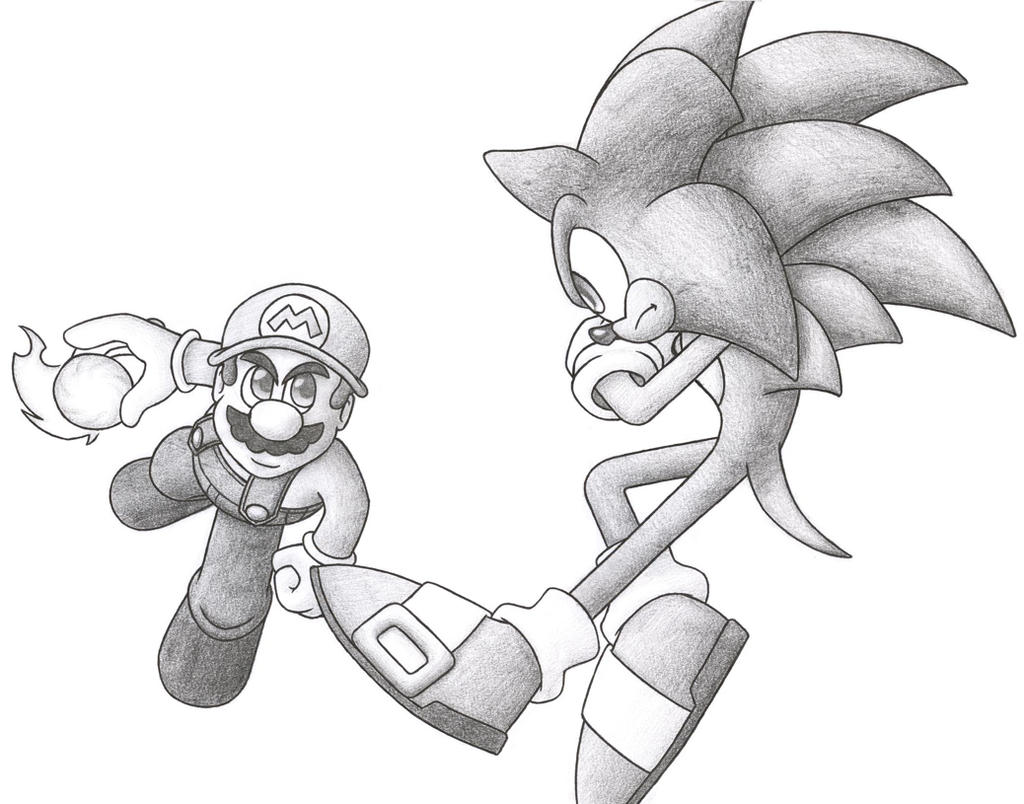 Mario Vs. Sonic by N0B0D1 on DeviantArt