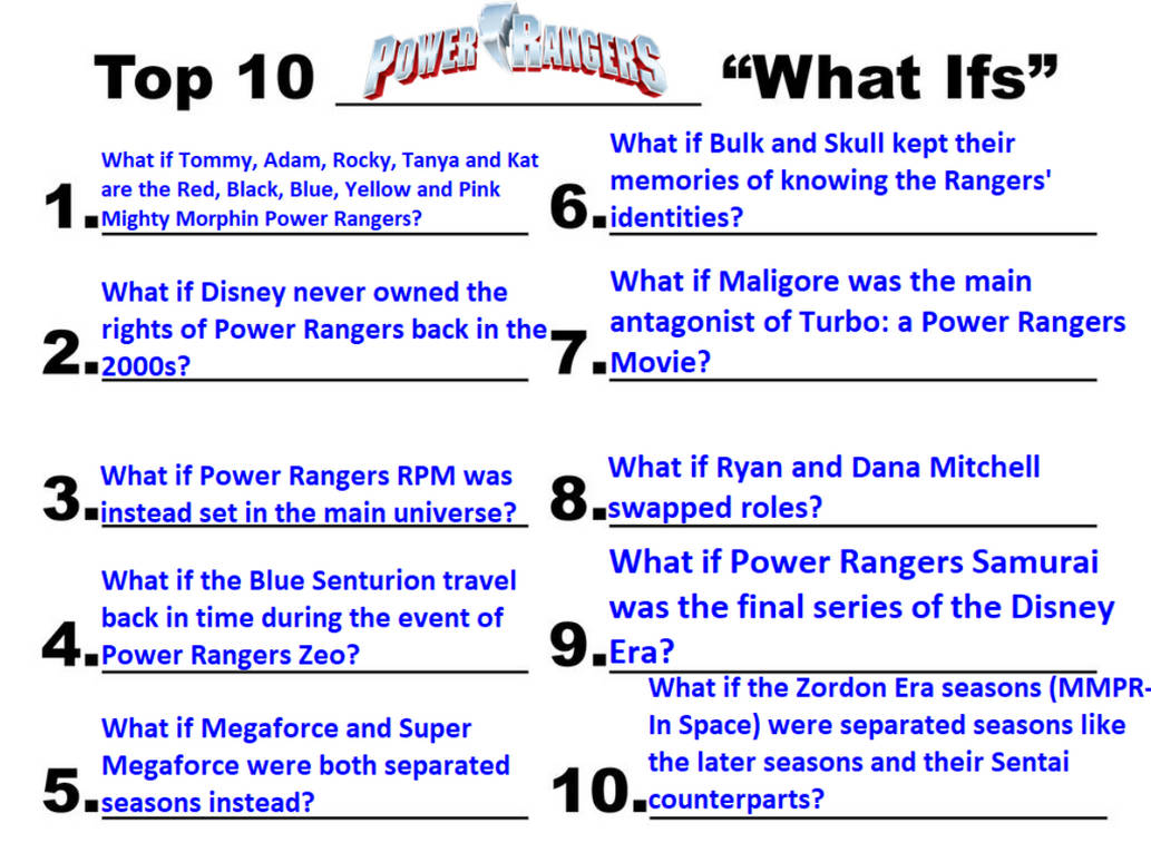 Top 10 Power Rangers What Ifs by Billy1999 on DeviantArt