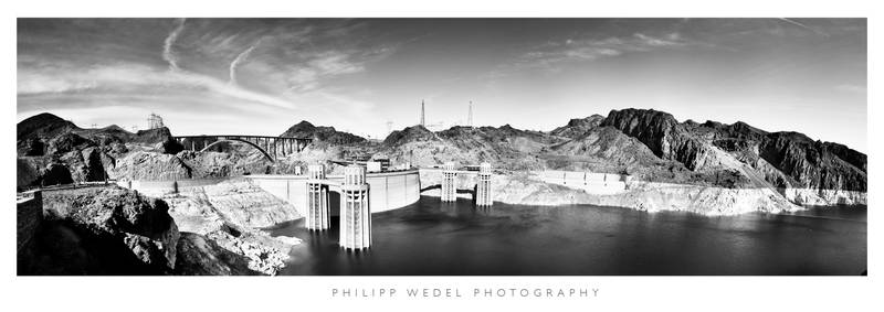 At the Hoover - BW - Panoramic