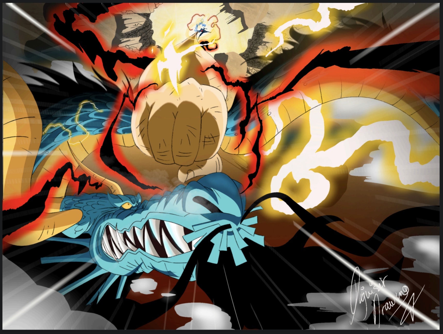 Luffy Gear 5 Vs Kaido by SantiagoMarinG on DeviantArt