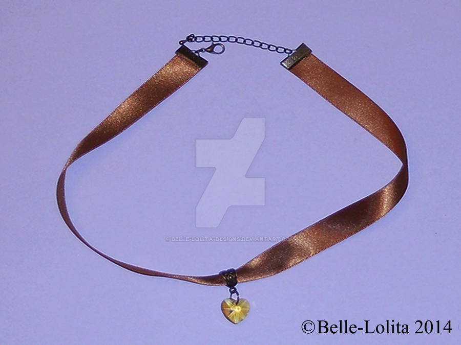 Gothic Steampunk Inspired Yellow Heart Choker