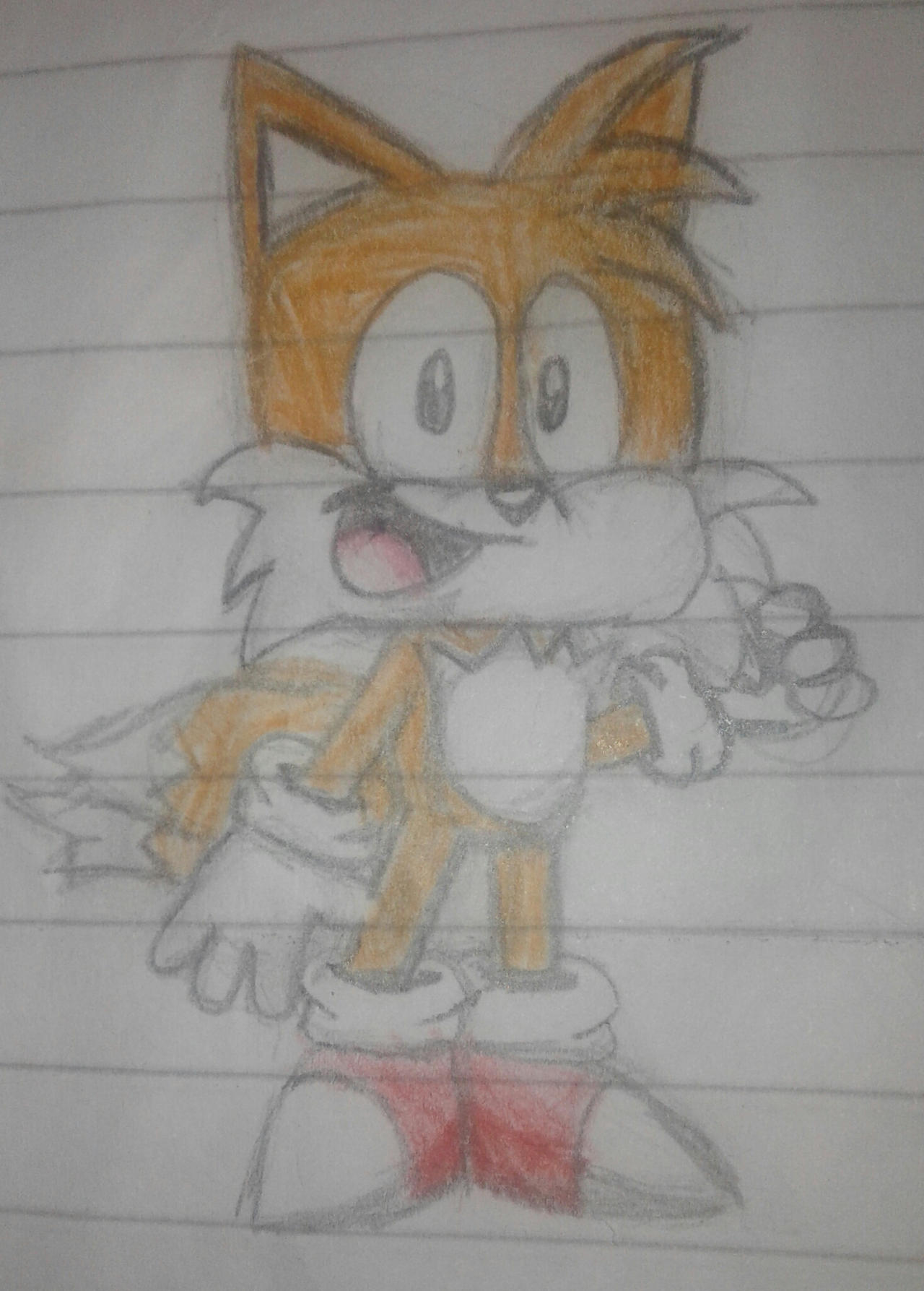 tails paper drawing by jackster-yokobunny on DeviantArt