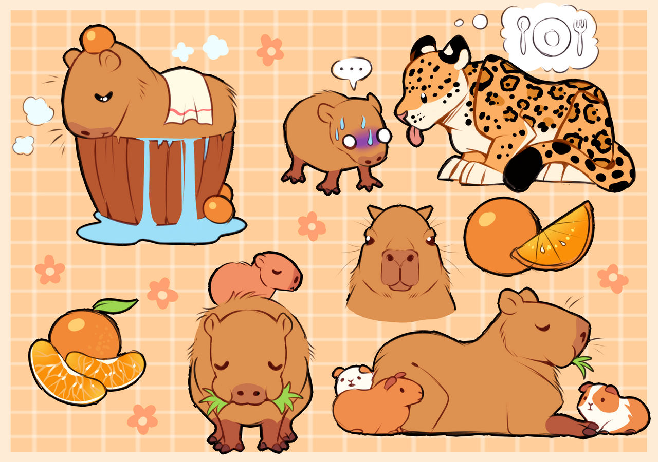 Capy and friends by PillowRabbit on DeviantArt