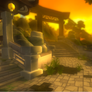 Mountain Temple - Sunset Scene