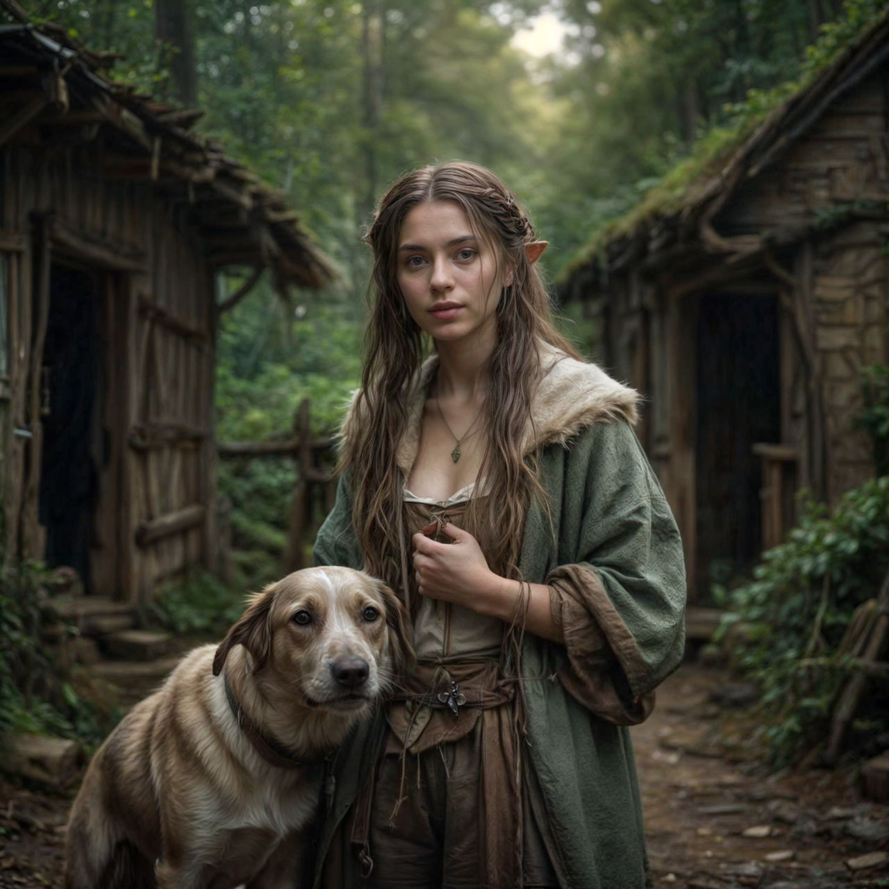 Elf Dod Elf and dog in an Elf village by SandrellaH on DeviantArt