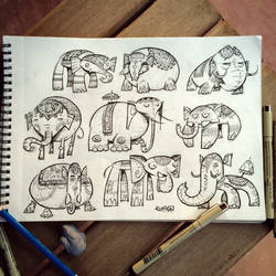 10th SketchBomb NewDelhi - Elephants by kshiraj