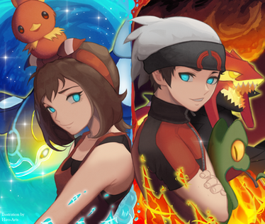 A/O - Brendan and May (Pokemon ORAS) [Speedpaint]