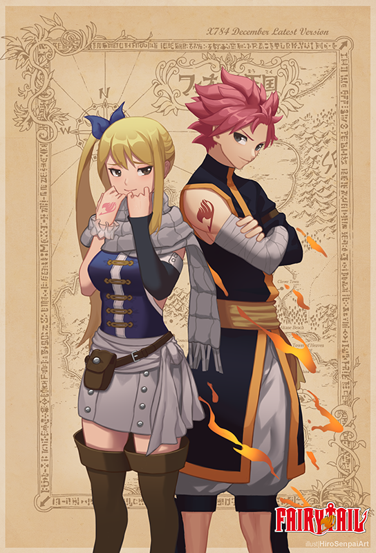 Lucy and Full Dragon Form Natsu by coidragon on DeviantArt