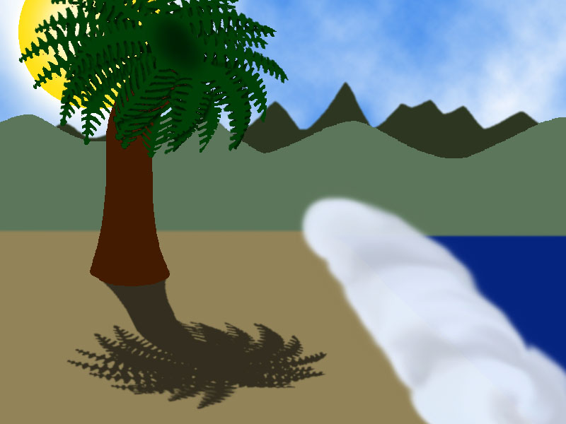 Beach and Palm Tree (non-Scale)